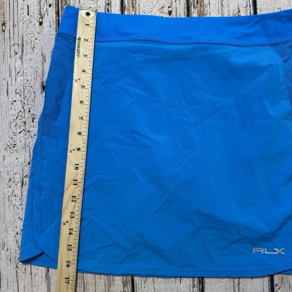 RLX Ralph Lauren Skort Skirt Womens M Blue Golf Athletic Stretch Pockets Lined - Picture 5 of 7